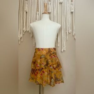 Forever 21 Mustard Yellow Layered Butterfly Skirt, Girls 11/12 or Women’s XS